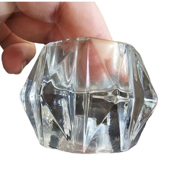 2 Crystal Candle Stick Holders, gorgeous 3x3 - Picture 2 of 3